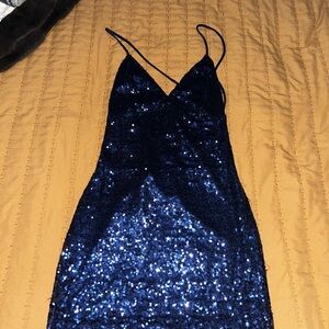 Sequin Navy Blue Dress